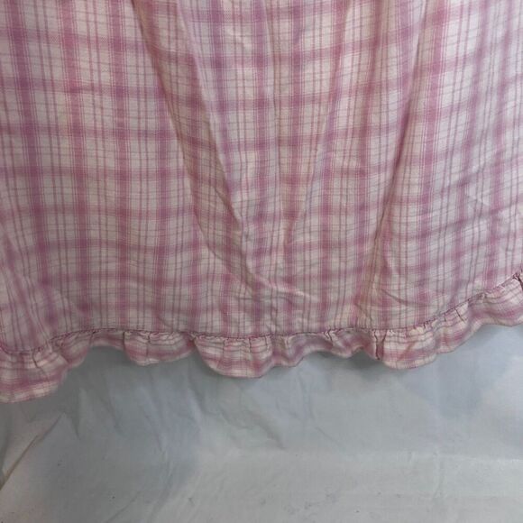 Erika Taylor Vintage Flannel Nightgown Pink Plaid Lace Bodice Long Cotton Sz MD - Picture 4 of 11